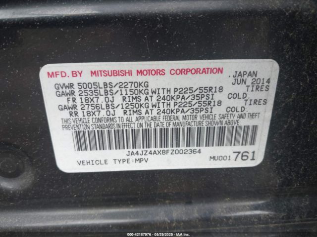 2015 MITSUBISHI OUTLANDER JA4JZ4AX8FZ002364 Photo 8