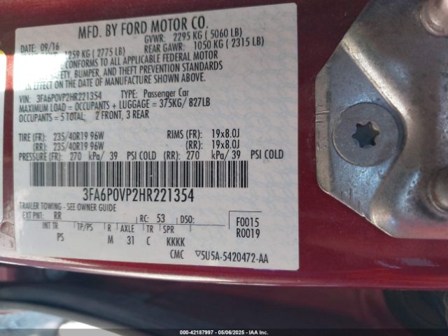 2017 FORD FUSION 3FA6P0VP2HR221354 Photo 8