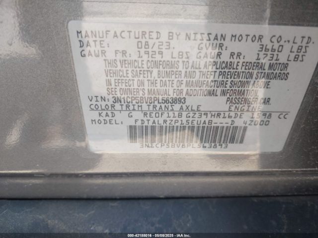 3N1CP5BV8PL563893 Nissan Kicks