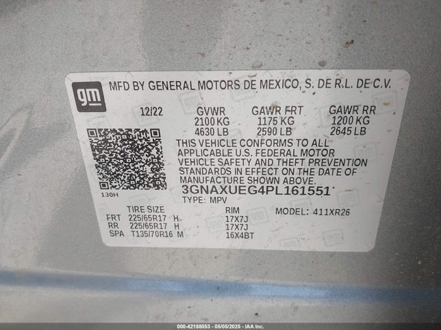 3GNAXUEG4PL161551 Chevrolet lsd