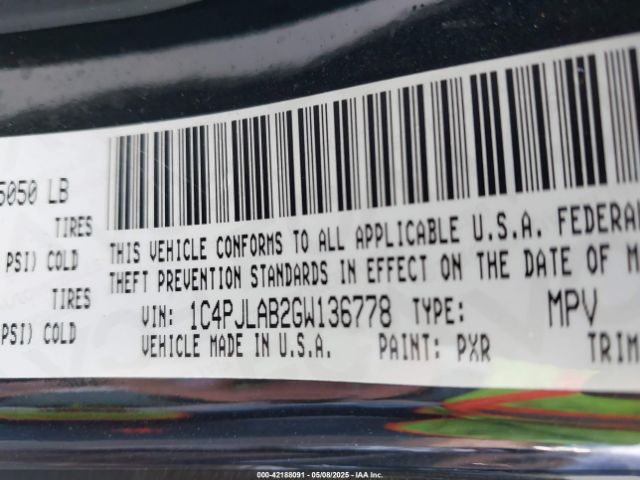 2016 JEEP CHEROKEE 1C4PJLAB2GW136778 Photo 8