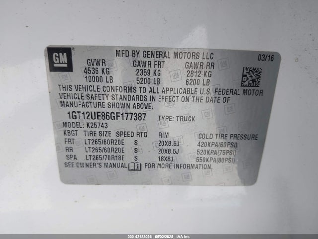 1GT12UE86GF177387 GMC lml - pti, duramax