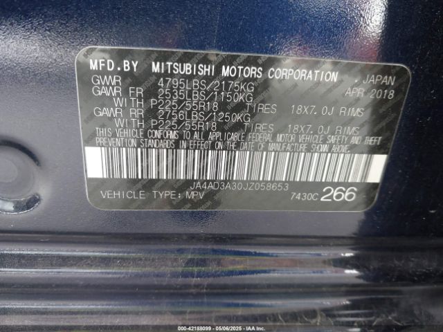 2018 MITSUBISHI OUTLANDER JA4AD3A30JZ058653 Photo 8
