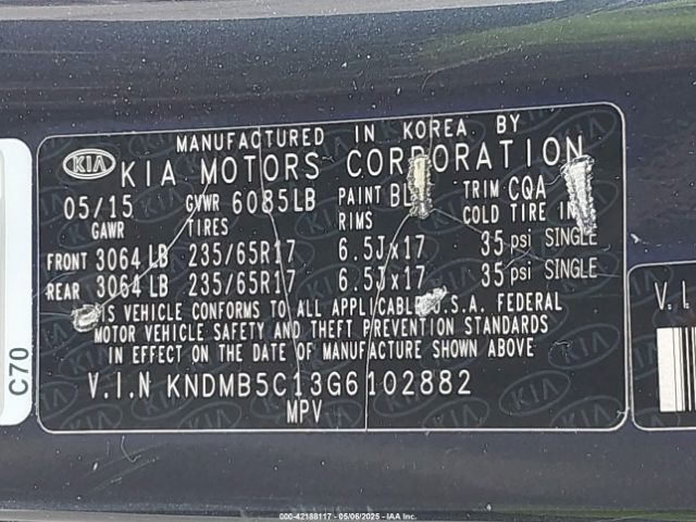 KNDMB5C13G6102882 KIA SEDONA LX