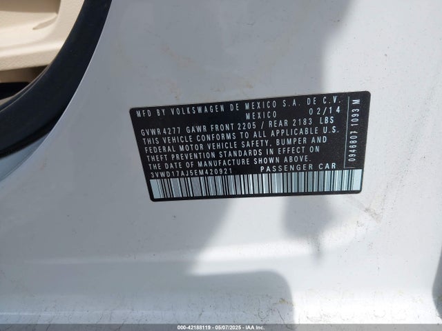 3VWD17AJ5EM420921 Volkswagen Jetta 1.8t Se