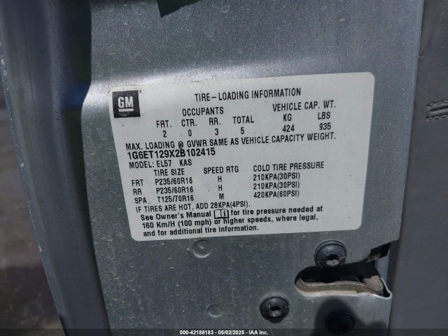 2002 CADILLAC ELDORADO 1G6ET129X2B102415 Photo 8