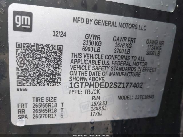 1GTPHDED2SZ177402 GMC Sierra 1500 2wd  Short Box Slt