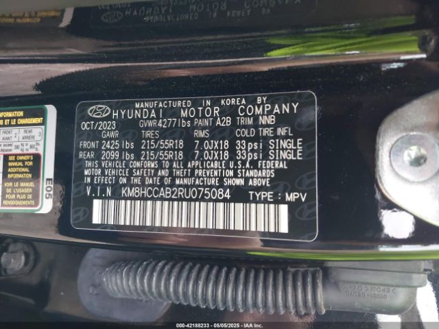 KM8HCCAB2RU075084 Hyundai Kona Sel