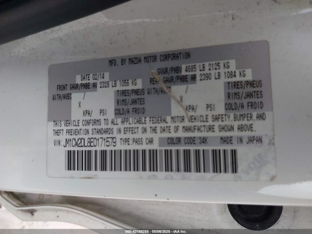 JM1CW2DL8E0171579 Mazda Mazda5 Grand Touring