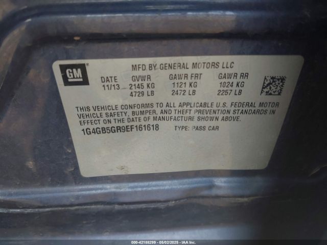 1G4GB5GR9EF161618 Buick Lacrosse Leather Group