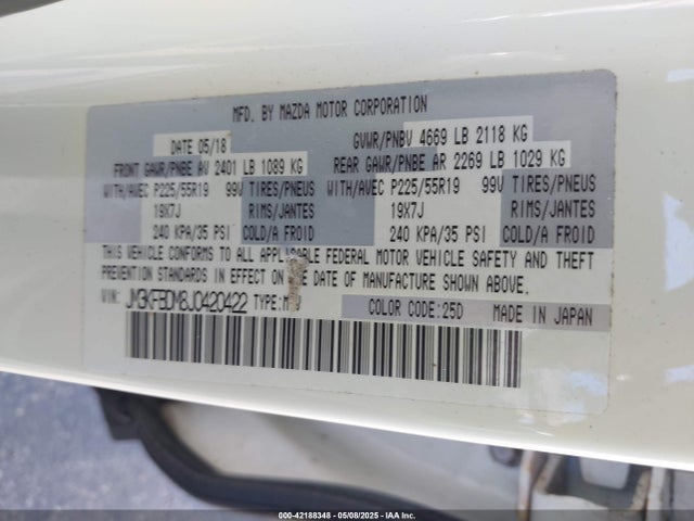 Mazda Cx-5 Grand Touring 2018 JM3KFBDM8J0420422 Image 9