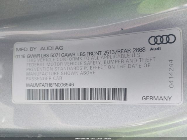 WAUMFAFH6FN006946 Audi A5 2.0t Premium