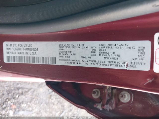 1C6SRFFT4MN808354 RAM 1500 Big Horn/lone Star