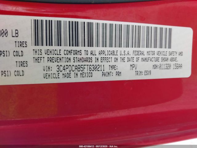 3C4PDCAB5FT630211 Dodge Journey American Value Pkg