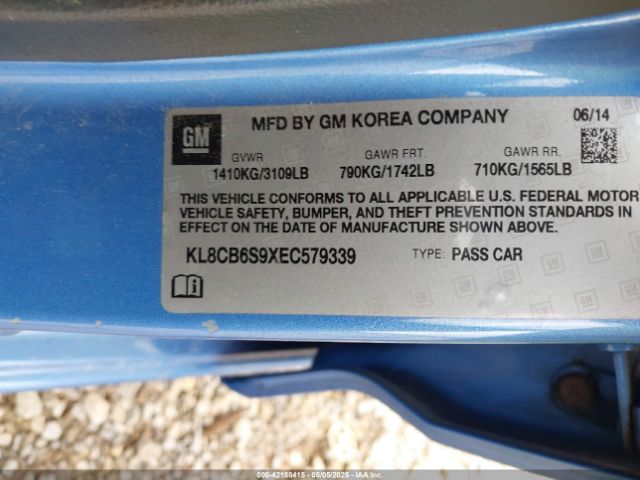 KL8CB6S9XEC579339 Chevrolet Spark Ls Auto