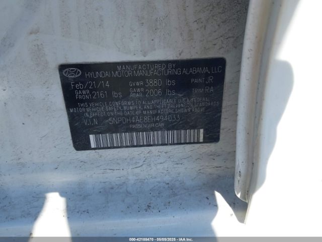 5NPDH4AE8EH494033 Hyundai ELANTRA SE