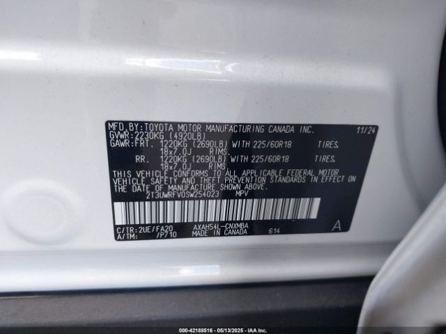 2T3UWRFV0SW254023 Toyota Rav4 Hybrid Woodland Edition