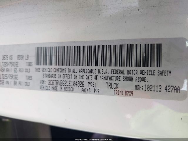 3C6TRVBG2LE104826 RAM Promaster 1500