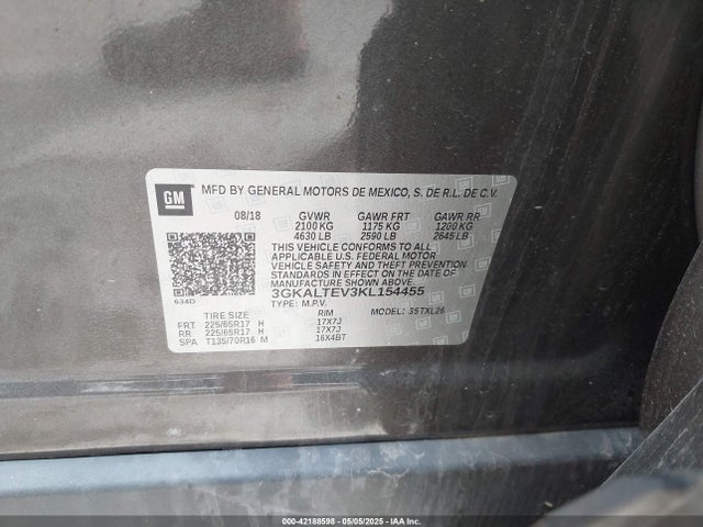 3GKALTEV3KL154455 GMC Terrain Sle