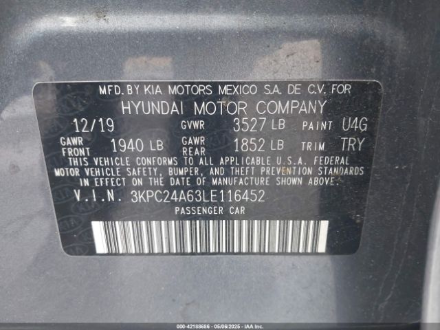 3KPC24A63LE116452 Hyundai ACCENT SE