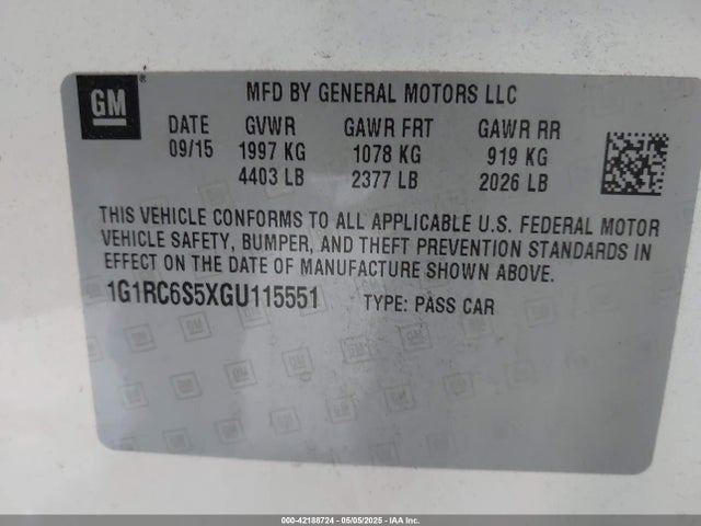 1G1RC6S5XGU115551 Chevrolet l3a - di, vvt, hybrid, gen 1