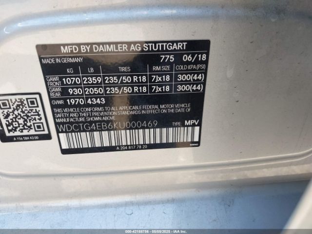 2019 MERCEDES-BENZ GLA 250 WDCTG4EB6KU000469 Photo 8