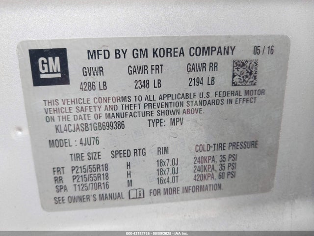 Buick Encore 2016 KL4CJASB1GB699386 Image 9