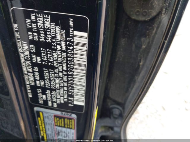 5XYZU3LB2GG380473 Hyundai gdi theta ii