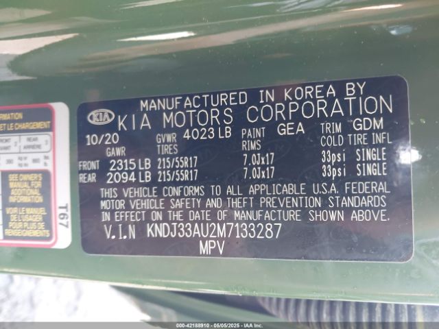 KNDJ33AU2M7133287 KIA SOUL EX