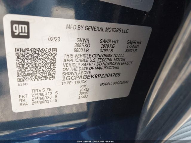 1GCPABEK9PZ204769 Chevrolet Silverado 1500 2wd  Short Bed Custom