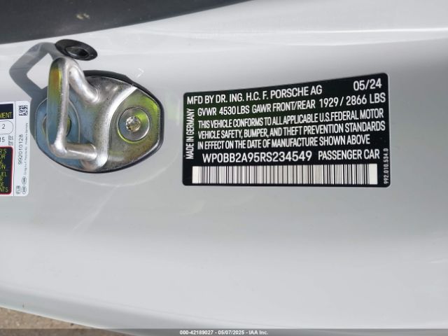 2024 PORSCHE 911 WP0BB2A95RS234549 Photo 8