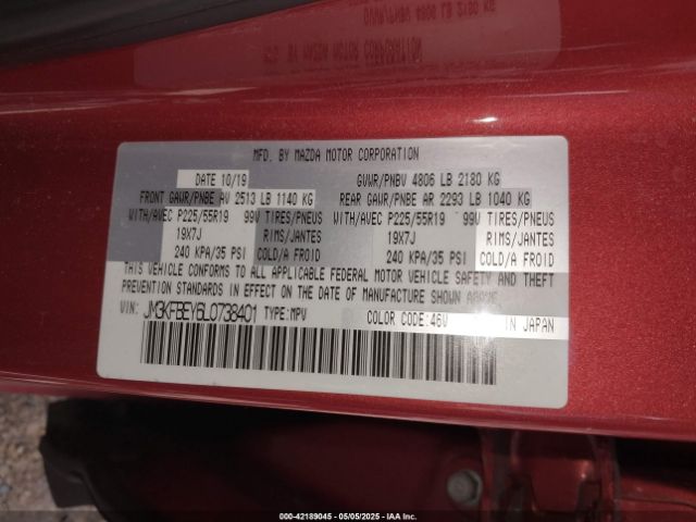 JM3KFBEY6L0738401 Mazda Cx-5 Signature