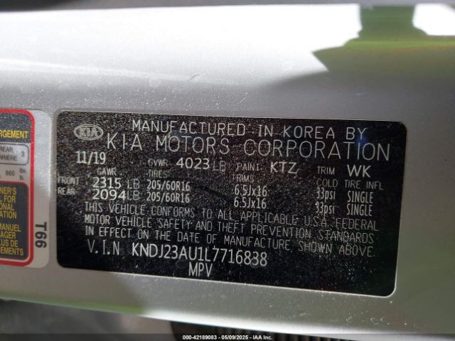 KNDJ23AU1L7716838 KIA SOUL LX