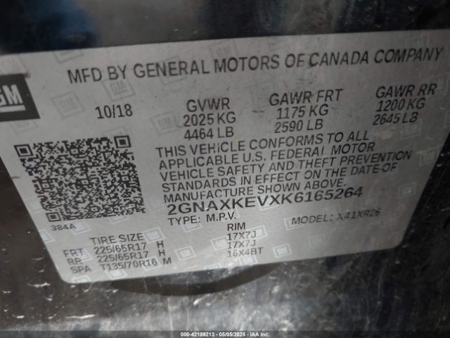 2019 CHEVROLET EQUINOX 2GNAXKEVXK6165264 Photo 8