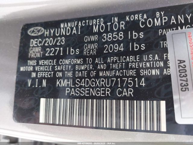 KMHLS4DGXRU717514 Hyundai mpi nu pe