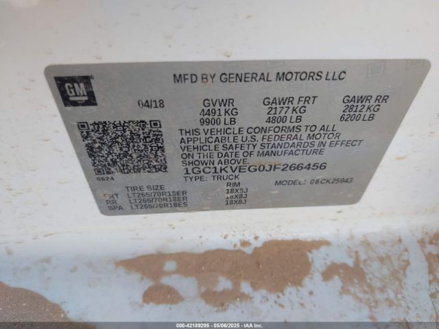 1GC1KVEG0JF266456 Chevrolet Silverado 2500hd Lt