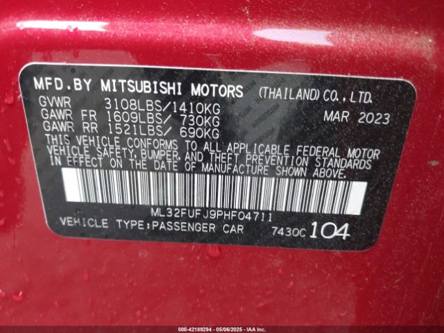 2023 MITSUBISHI MIRAGE G4 ML32FUFJ9PHF04711 Photo 8