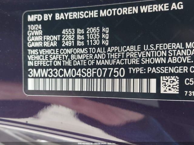 3MW33CM04S8F07750 BMW 230 I Xdrive