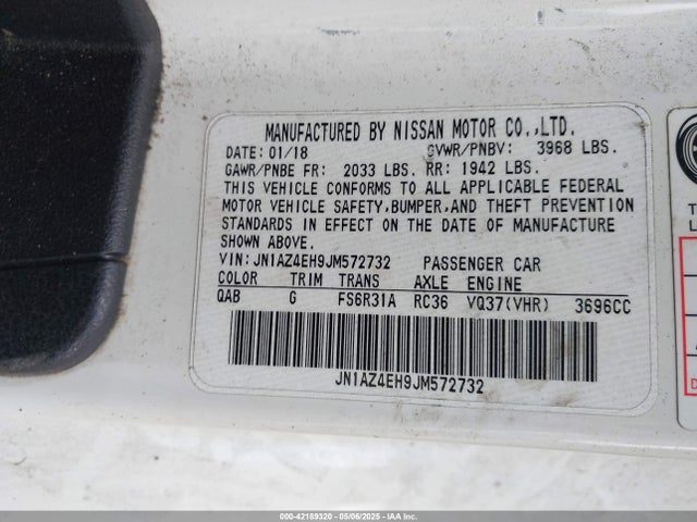 JN1AZ4EH9JM572732 Nissan 2018