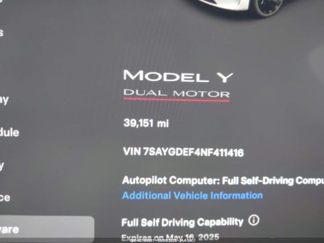2022 TESLA MODEL Y 7SAYGDEF4NF411416 Photo 6