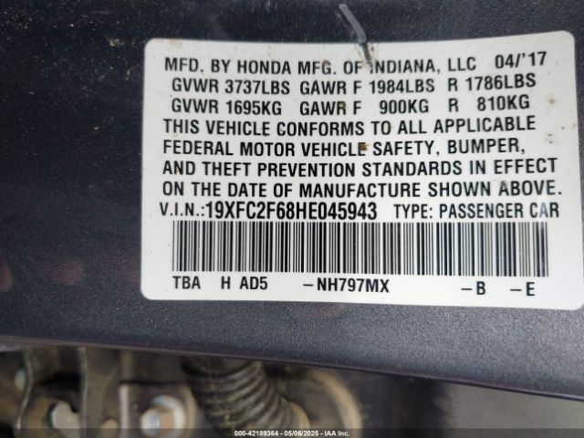 19XFC2F68HE045943 Honda Civic Lx