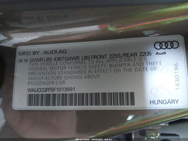 WAUCCGFF5F1013691 Audi A3 1.8t Premium