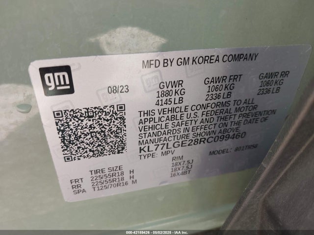 KL77LGE28RC099460 Chevrolet lih
