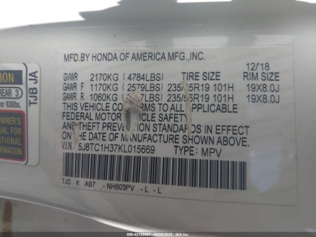 2019 ACURA RDX 5J8TC1H37KL015669 Photo 8