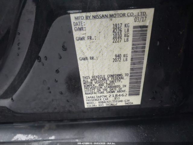 1N4AL3AP7HC218462 Nissan Altima 2.5 Sr
