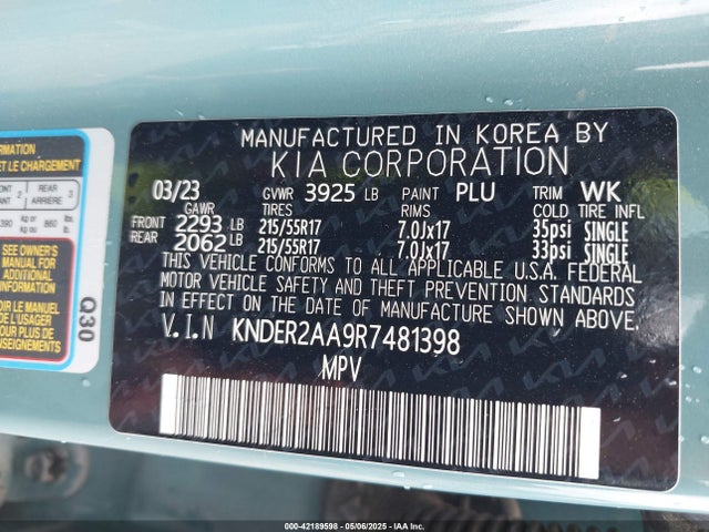 KNDER2AA9R7481398 KIA nu mpi