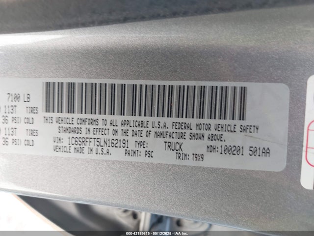 RAM 1500 2020 1C6SRFFT5LN162191 Image 9