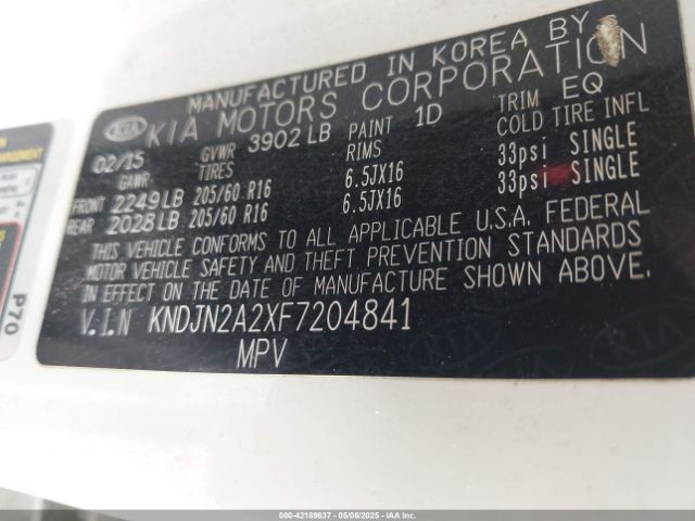 KNDJN2A2XF7204841 KIA Soul