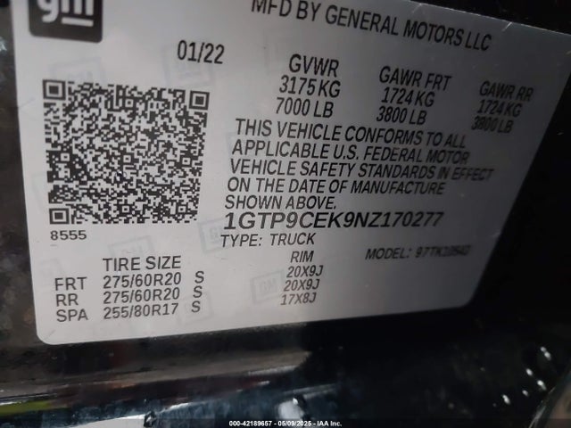 1GTP9CEK9NZ170277 GMC l3b