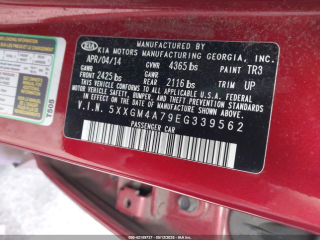 5XXGM4A79EG339562 KIA Optima Lx